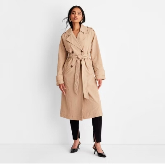 A New Day Classic Tan Trench Coat Size M - Picture 1 of 14